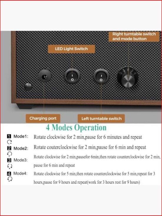 Unique Bargains Watch Winder 6 with LED and Super Quiet  Watch Winder 6 with LED and Super Quiet Motor 4 Rotating Modes
